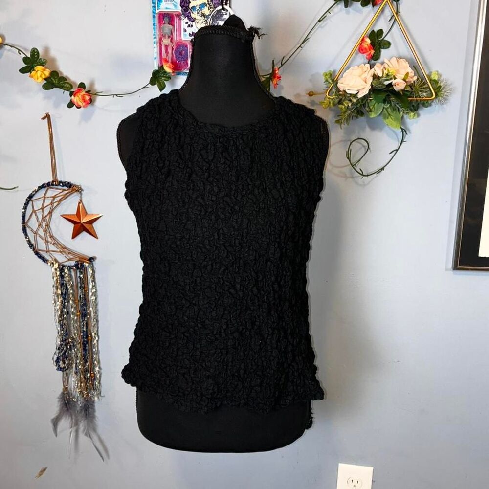 Womens Textured Black Tribal Tank (M)